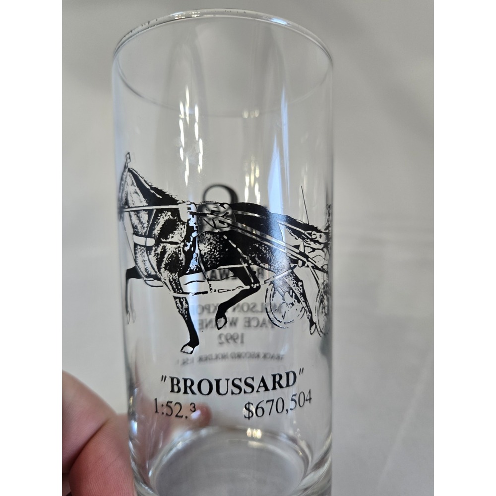 Vtg Glass Harness Racing Racetrack Western Fair Raceway Broussard Pace Winner